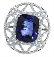 14k Gold 23.76 ct Sapphire & Diamond Ring