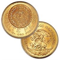 1917-1959 Mexico Gold 20 Peso Coin