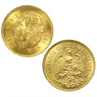1917-1959 Mexico Gold 5 Peso Coin