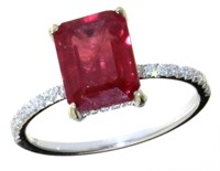 14kt Gold 3.23 ct Ruby & Diamond Ring