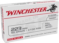 Winchester Ammo W223FMJ62 USA  223 Rem 62 gr 3100