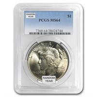 1921-35 MS64 PCGS Peace Silver Dollar