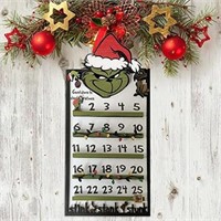 Christmas Advent Calendar Wooden Grinch Shaped Cou