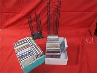Music CD's & 2 wire racks