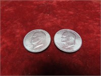 (2)Eisenhower $1 US Coins. 1972D