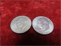 (2)Eisenhower $1 US Coins. 1976D