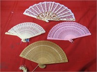 Vintage assorted hand fan lot.