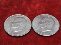 (2)1972-Eisenhower $1 dollar US coins.