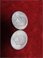 (2)1974 & 1971-Eisenhower $1 dollar US coins.