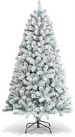 ULN - Goplus 6FT Snow Flocked Christmas Tree, Hing