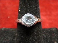 Sterling silver CZ ring. Size 7.