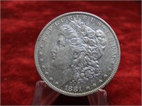 1881O Morgan Silver $1 Dollar US coin.