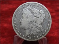 1887O Morgan Silver $1 Dollar US coin.