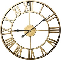 RuiyiF 24 Inch Metal Wall Clock Large Decorative R