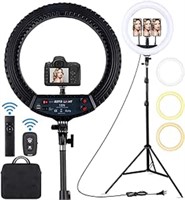 ULN - 18 inch LED Ring Light with Tripod Stand Dim