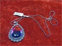 New German silver pendant & necklace.