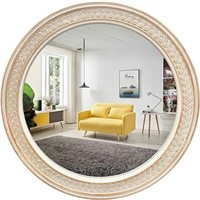 HCODCIBA Rustic Round Mirrors for Wall Décor, 32 I