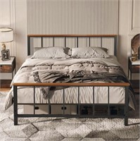 E7807  UHOMEPRO Queen Bed Frame Black