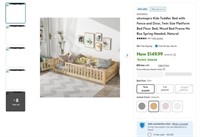 E7020  uhomepro Kids Twin Platform Bed Natural