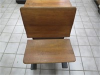 Antique cast iron & wood school desk.