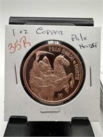 1 OZ COPPER BULLION ROUND PALE HORSE