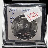 1971-D JFK HALF DOLLAR UNC