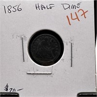 1856 SEATED LIBERTY SILVER HALF DIME