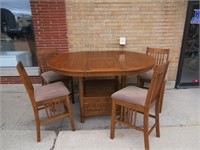 Wood table & 4 chairs.