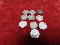(10)90%Silver dimes . US coins.