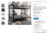 N8033  Amolife Metal Twin Bunk Bed with Stairs