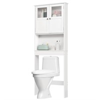 E7537  Ktaxon Over Toilet Cabinet 2 Doors White