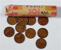 Roll of mixed date  Lincoln Wheat Cents