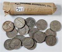 Roll of 1938-P  Jefferson Nickels   Circ
