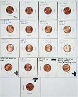 17  Lincoln Cents with errors