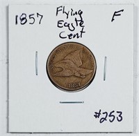 1857  Flying Eagle Cent   F