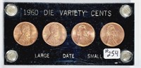 1960  Die Variety Lincoln Cents