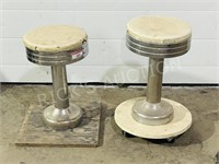 pair of vintage revolving diner stools
