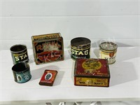 collection of tobacco tins