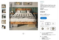N1141  LIKIMIO Bed Frame with Headboard Queen