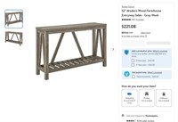 B9872  Walker Edison 52 Entryway Table Gray Wash