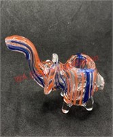 Glass pipe red and blue elephant (living room)