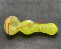 Glass pipes with two bowls yellow and red (living