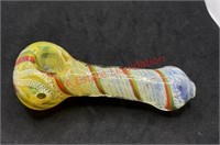 Glass pipe red yellow green and white