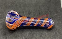 Glass pipe orange and blue stripes (living room)