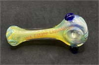 Glass pipe yellow blue and white  (living room)