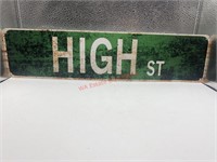 High st Tin street sign 15.5x3.75in (living room)