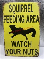 Squirrel feed area Tin sign (livingroom)