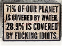 71% of our planet is covered by water 28.9 is