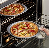 Set of 2 pizza baking pans 12 inch