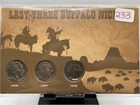 LAST 3 BUFFALO NICKELS